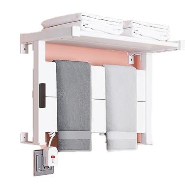 Imagem de Toalheiro Elétrico Doméstico Trilhos de Secagem de Fibra de Carbono Inteligentes Com Controle de Temperatura Do Banheiro Termostato Do Hotel Aquecedor De Toalhas,White