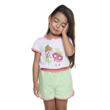 Imagem de Pijama Curto Meninas Maçãzinha Rosa, Branco E Verde Have Fun