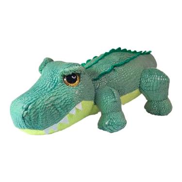 Imagem de Crocodilo Jacaré Pelúcia Olho Brilhante Brinquedo 35Cms (Verde Escuro)