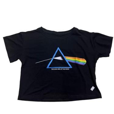 Imagem de Blusa Pink Floyd Camiseta Blusinha Cropped Feminino Banda De  Rock Sf6