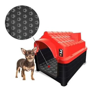 Imagem de Casinha de Cachorro Mecpet Plástica Pequena N1 com Colchão, Vermelha, 38x44x32cm, para Cães de Porte Pequeno