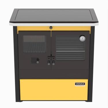 Imagem de Fogao a Lenha Venax n 2 Le Corbusier Dupla Combustao Amarelo