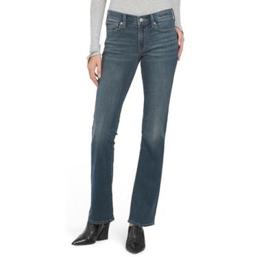 Imagem de Lucky Brand Calça jeans feminina cintura média Easy Rider Bootcut, Lavagem escura, 31W / 32L
