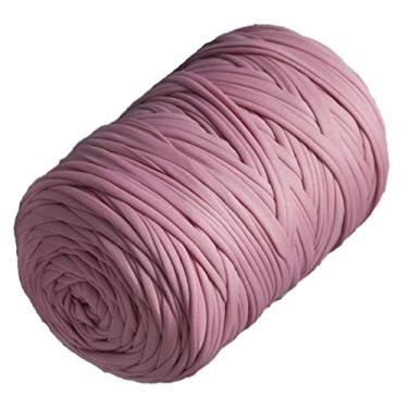 Imagem de Camiseta Yarn 130 metros de tricô tecido crochê tecido cor sólida camiseta fio para iniciantes em crochê faça você mesmo bolsa de mão projetos de almofada (violeta rosa)