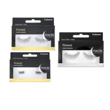 Imagem de CÍLIOS POSTIÇOS C/3 C3001 + C3002 + C3009 FEMME + COLA CÍLIOS