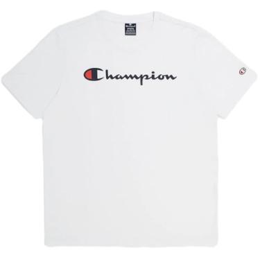 Imagem de Champion, Camiseta masculina de algodão com gola redonda, tamanho médio (reg. ou grande e alto), (Coleção 2024) Branco óptico, M