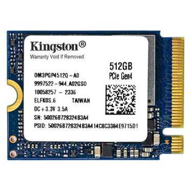 Imagem de Kingston SSD NVMe M.2 2230 PCIe Gen 4.0x4 NVMe TLC NAND de 512 GB (velocidades de até 4700 MB/s) OM3PGP4512Q-A0 compatível com mini PCs Steam Deck Surface Ally