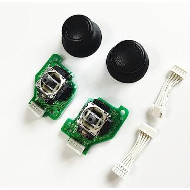 Imagem de JMXLDS Gametown Analog Stick Joystick with PCB Board+3D Stick Caps+Connector Cables for Wii U GamePad Controller Left Right Set