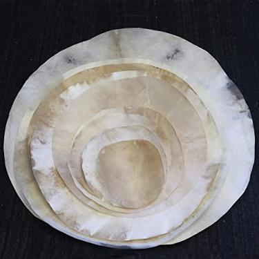 Imagem de Zaza Percussion - Pele de cabra para Darbuka Doumbek Drum, pele de cabra para cabeça de pele de cabra redonda plana natural Djembe (30,5 cm)