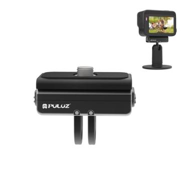 Imagem de PULUZ Suporte base magnética de liberação rápida para Insta360 Ace Pro/Ace/Hero 12/DJI Osmo Action 3, suporte fixo para tripé de câmera de ação, 1/10.2 cm-20 furos com bastões de selfie, alças
