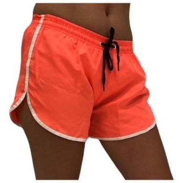 Imagem de Short Moda Praia Feminino de Tactel Neon Relaxado Tactel-Feminino