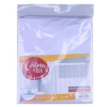 Imagem de Cortina para Box 138x198cm PVC Vida Pratika Saia Branca
