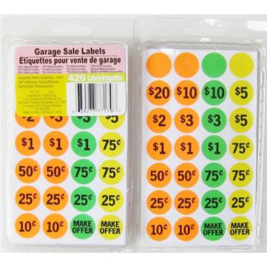 Imagem de Etiquetas Neon Garage, pacote com 2 (840 no total) 1,9 cm, pré-impressas e em branco