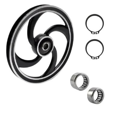 Imagem de Kit completo polia ventilada rolamento e anel mobilete caloi