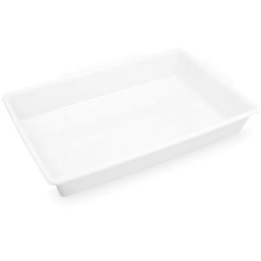 Imagem de Kit 10 Bandejas Plásticas 17L Grandes Retangulares Açougue Restaurante Alimentos Multiuso