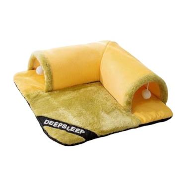 Imagem de Gralara Cama túnel para gatos, centro de atividades para gatos, exercícios, treinamento, playground, esconderijo, interativo para hamster, interno, Verde