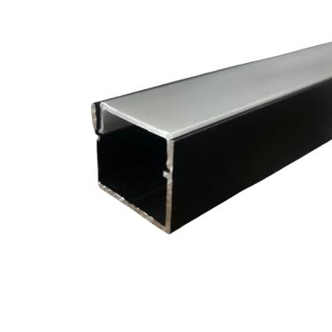 Imagem de Perfil Aluminio Sobrepor Slim Preto -  Incolustre 3 Metros Cod. 70674