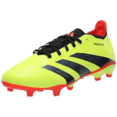 Imagem de adidas Chuteiras de futebol 24 League Low Firm Ground - Branco, Team Solar Amarelo/Preto/Vermelho Solar, 9.5 Women/8.5 Men