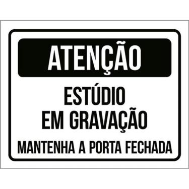 Imagem de Kit 5 Placa Estúdio Gravação Mantenha Porta Fechada36X46