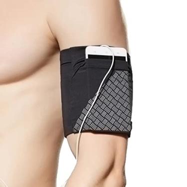 Imagem de Braçadeira esportiva universal para todos os telefones. Braçadeira de celular para corrida, exercícios de academia e fitness (iPhone X/8/7/6/Plus, Samsung Galaxy S9/S8/S7/S6/Edge/Plus e LG, Google e mais) Preta, P