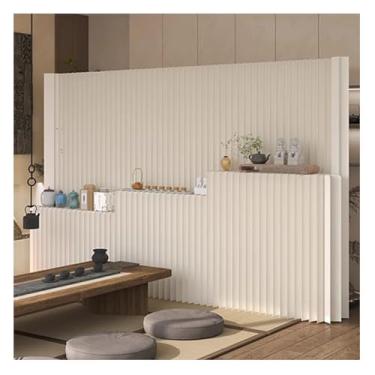 Imagem de Biombos e Divisórias Divisor De Sala Dobrável Com Prateleiras, Divisórias De Parede De Papel Retráteis De 9,84 A 16,4 Pés, Divisória De Tela De Privacidade Interna Criativa Moderna Para Escritório Dom