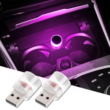 Imagem de Lâmpada de LED USB para ambiente interior de carro, luz noturna mini luz de decoração LED, mini luzes LED USB universais para decoração de carro, mini luz LED USB adequada para carros, quartos (rosa