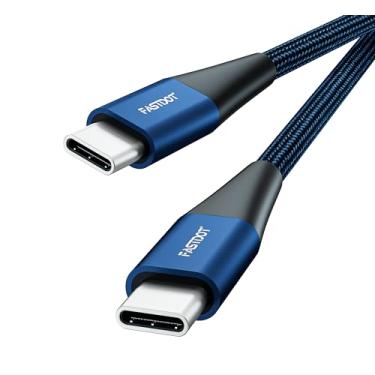 Imagem de Fastdot Cabo USB C para USB C, 2 m, 3 pacotes, cabo de 100 W C para C, cabo carregador USB tipo C compatível com Samsung Galaxy S22, MacBook Air/pro, iPad Pro, iPhone 15 Series e mais, azul