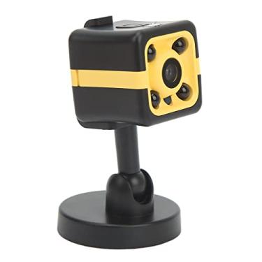 Imagem de Câmera de Ação Esportiva 1080P HD Mini Visão Noturna Infravermelha Suporte Máximo 256GB Câmera Esportiva Com Suporte de Rotação de 360° Preto Amarelo Câmera de Ação 1080P Câmera
