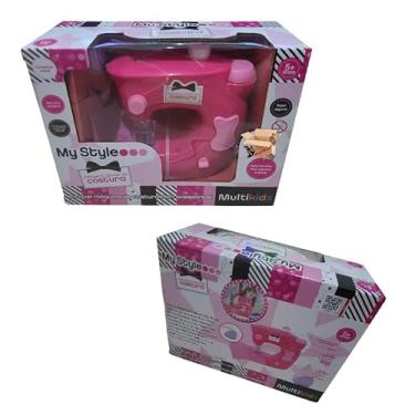 Imagem de Brinquedo Máquina De Costura Infantil Pequeno Ateliê De Costura Com Acessórios My Style (Máq. Rosa Pequena BR2309)