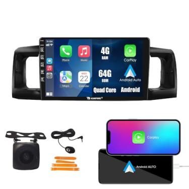 Imagem de Car CarPlay Android Navegação Automática Rádio GPS Estéreo 9 polegadas IPS Touchscreen Headunit Tablet Media Player para Toyota Rav 4 Corolla Hilux Landcruiser Fortuner Prado, se aplicável Quad Core