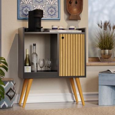 Imagem de Aparador Buffet Retrô Linos com 1 Porta  Perfeito para Cantinho do Caf