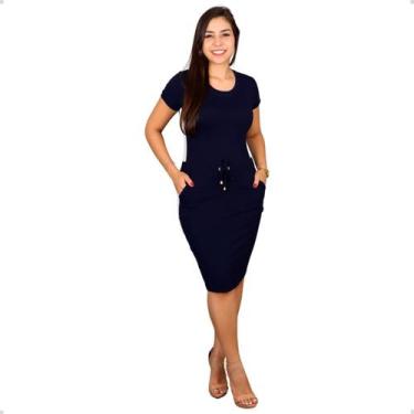 Imagem de Vestido Midi Feminino Malha Moda Evangélica Casual Lindo - 40 Graus, A