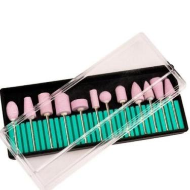 Imagem de Kit 12 Brocas Profissionais Lixas Lixadeiras Elétrica Unhas - BCS