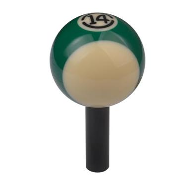 Imagem de Mavota Manípulo de engrenagem de haste de bola de bilhar verde 14X botão de mudança de marchas haste de bola de bilhar alavanca de câmbio se encaixa na maioria dos veículos de transmissão manual