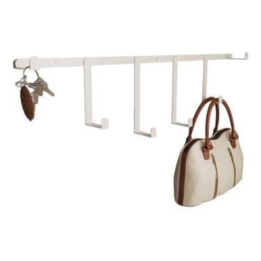 Imagem de Cabideiro Industrial Decorativo Ferro Branco 65x16x5cm - RDS Metalúrgi