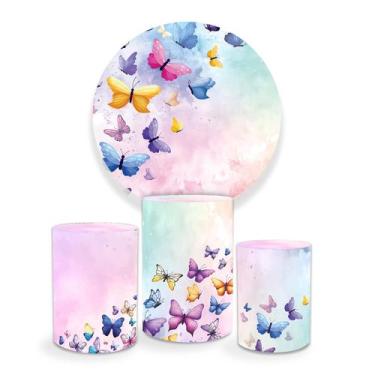Imagem de Painel De Festa Infantil Decorativo Borboleta 100% Poliéster - PRESENT