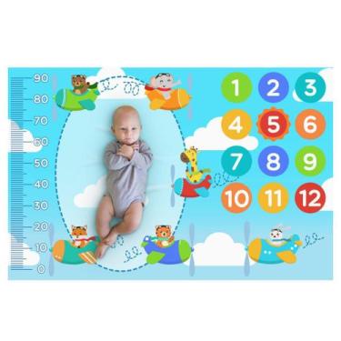 Imagem de Cenario Mesversario Com Moldura Desenvolvimento Do Bebe Lençol Plano S