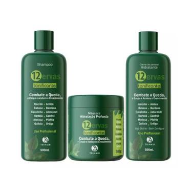 Imagem de Kit Sh + Máscara + Hidratante Tonificante 12 Ervas Trihair