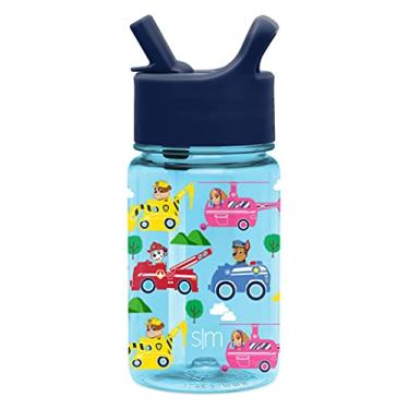 Imagem de Simple Modern Garrafa de água infantil com tampa de canudo ou bico livre de BPA Copo plástico Tritan para crianças pequenas, pode ser lavado na lava-louças, 340 g, Nickelodeon: Patrulha Canina Adventures
