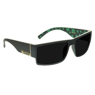 Imagem de Óculos de sol Locs Super Dark Lowrider Gangster Hardcore Cholo Vintage Flat Top Preto, Panela fosca Deville, Medium