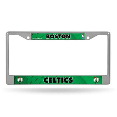 Imagem de Rico Industries Moldura cromada prata NBA Boston Celtics 30,48 cm x 15,24 cm 30,48 cm x 15,24 cm – Carro/Caminhão/SUV Acessório de automóvel