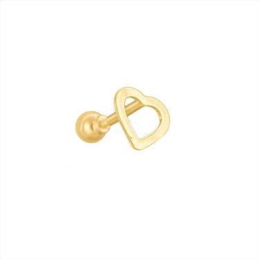 Imagem de Piercing Coração Cartilagem Tragus Hélix Em Ouro 18k - DR Joias