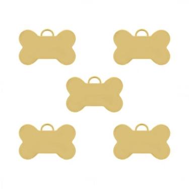 Imagem de Kit de 5 Pingente para Cachorro Banhado Semi Joia Ossinho Ouro - Le Bl