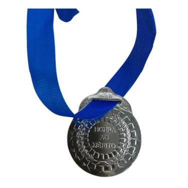 Imagem de Kit C/40 Medalhas de Ouro Prata ou Bronze Honra ao Mérito C/Fita Azul 