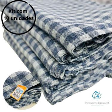 Imagem de Pano de chão Xadrez Especial 45cm x 65cm kit com 10 unidades - Caebite