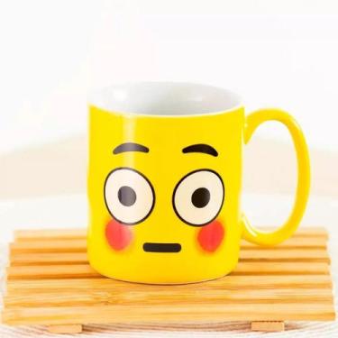 Imagem de Caneca Emoticon Emoji Amarela De Porcelana 300 Ml Terramada, Surpreend