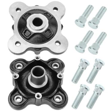 Imagem de 2 peças de cubo de roda traseira e 8 peças de pino de roda compatíveis com Polaris Ranger 900 1000 Diesel 570-Full-Size 2013-2022 Brutus 2013-2018 GEM eM1400 2014-2021 M1400 2015-2016 Pro-XD 2020 -