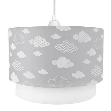 Imagem de Lustre Tubular Duplo Nuvem Chevron Cinza Quarto Bebê - Potinho de mel