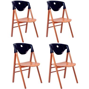 Imagem de Cadeira Flare de Madeira Tauari em Verniz PU e Encosto Polipropileno 4 un - Tramontina