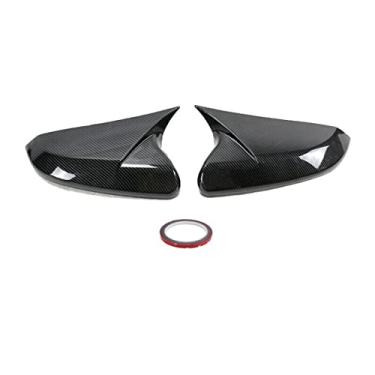 Imagem de Arkdeffon 2 peças de capa de espelho lateral retrovisor lateral de porta compatível com Honda Civic de 10ª geração 2016-2021 (visual de fibra de carbono)